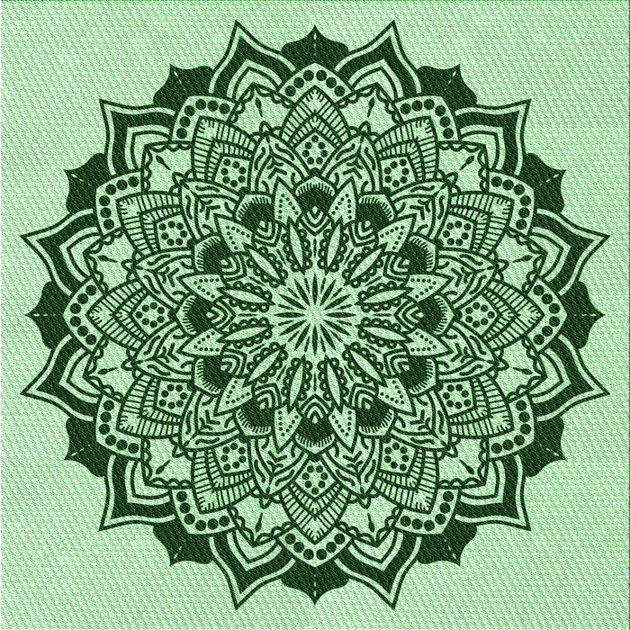 Round Patterned Pale Green Rug, pat1978grn