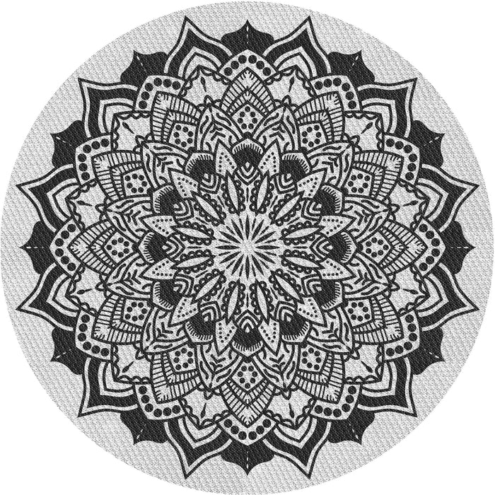 Square Patterned Platinum Gray Rug, pat1978gry