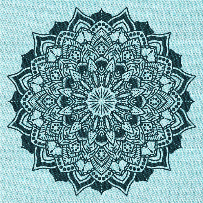 Round Machine Washable Transitional Electric Blue Rug, wshpat1978lblu