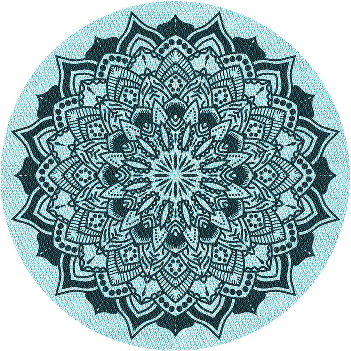 Square Machine Washable Transitional Electric Blue Rug in a Living Room, wshpat1978lblu