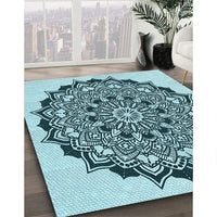 Patterned Electric Blue Rug, pat1978lblu