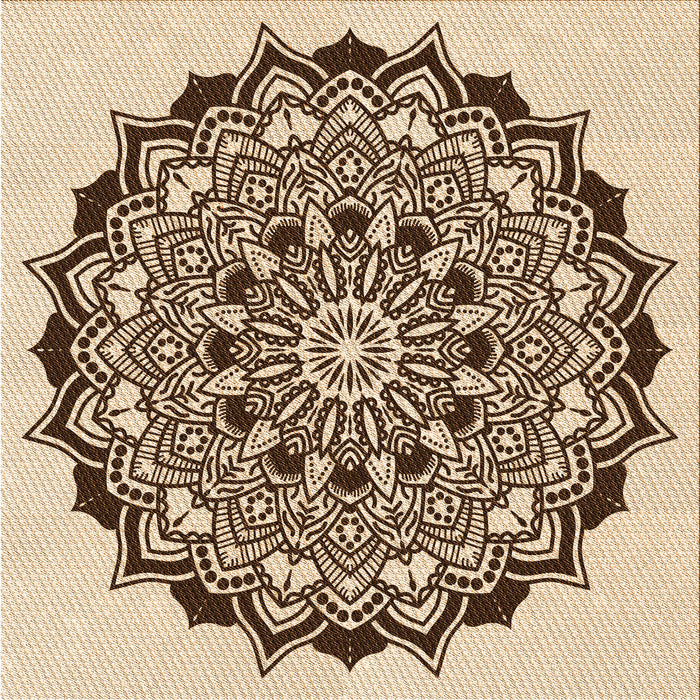 Round Patterned Golden Blonde Gold Rug, pat1978org