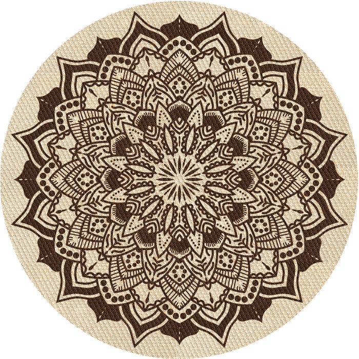 Square Patterned Golden Blonde Gold Rug, pat1978org