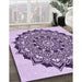 Patterned Bright Grape Purple Rug in Family Room, pat1978pur