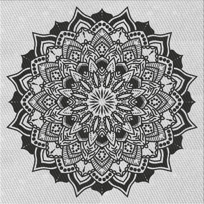 Square Patterned Platinum Gray Novelty Rug, pat1978