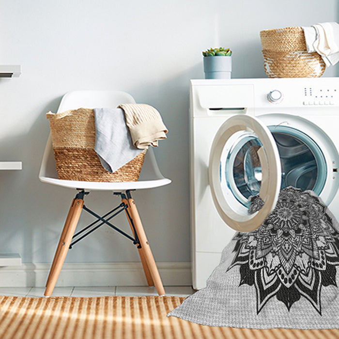 Machine Washable Transitional Platinum Gray Rug in a Washing Machine, wshpat1978