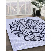 Patterned Lavender Blue Rug, pat1979blu
