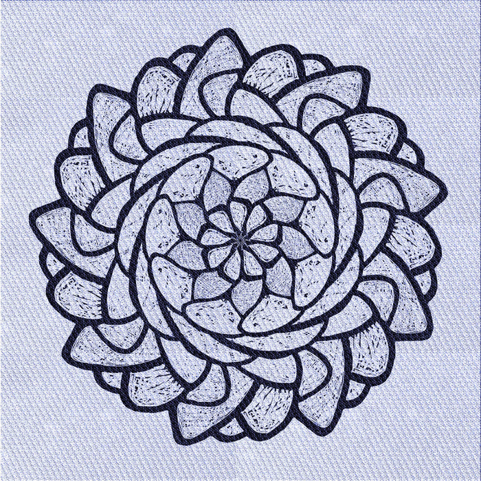 Round Patterned Lavender Blue Rug, pat1979blu