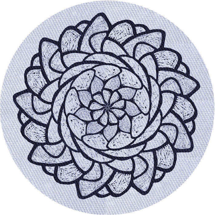 Square Patterned Lavender Blue Rug, pat1979blu