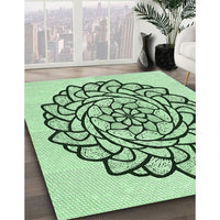 Patterned Mint Green Rug, pat1979grn