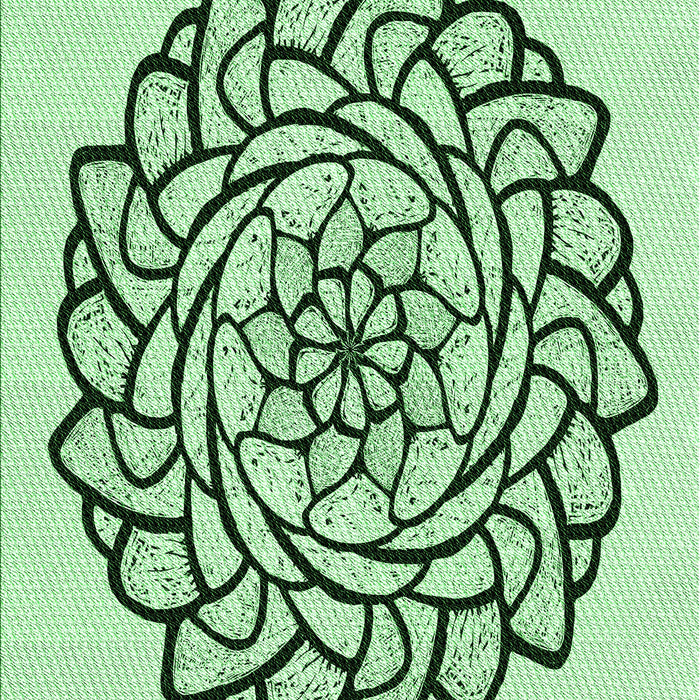 Machine Washable Transitional Mint Green Rug, wshpat1979grn