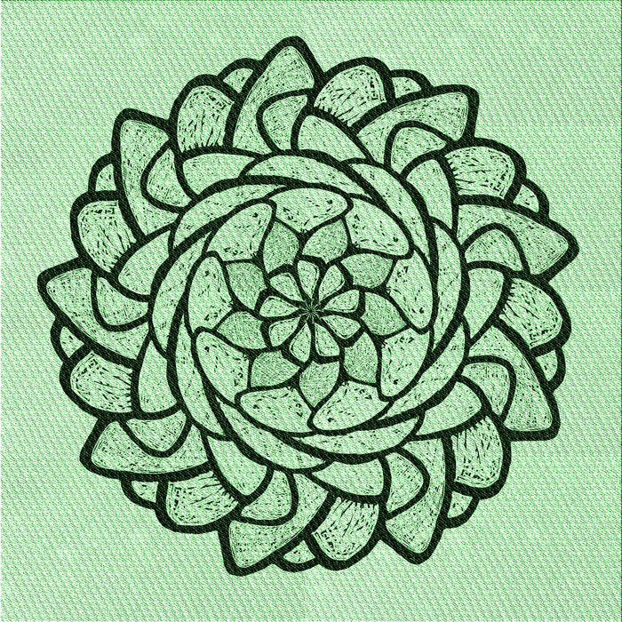 Round Machine Washable Transitional Mint Green Rug, wshpat1979grn