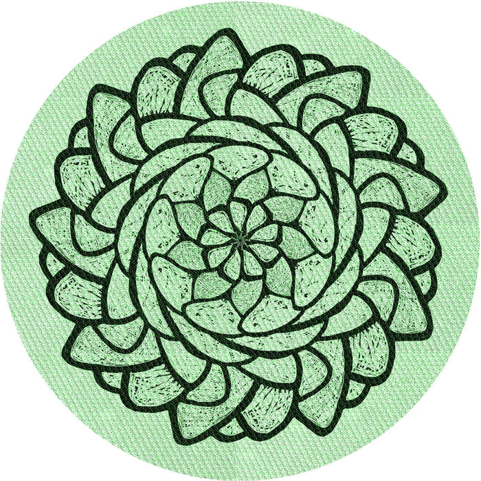 Square Patterned Mint Green Rug, pat1979grn