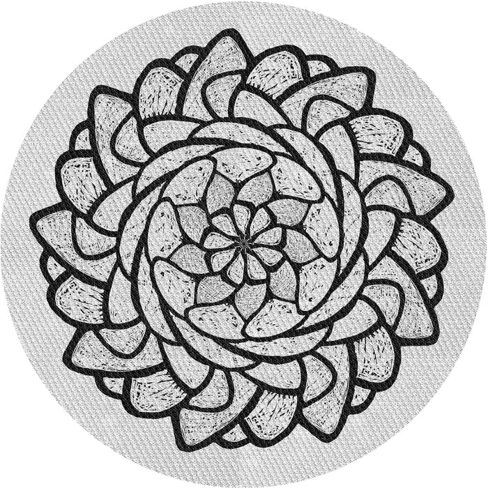 Square Patterned Platinum Gray Rug, pat1979gry