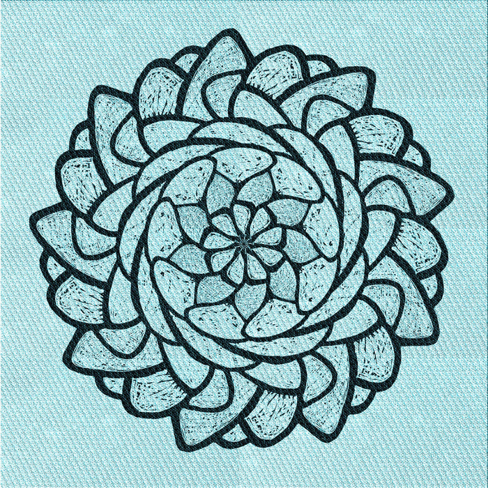 Round Machine Washable Transitional Deep-Sea Green Rug, wshpat1979lblu