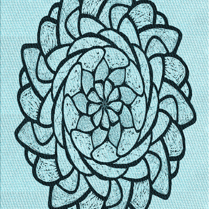 Patterned Deep-Sea Green Rug, pat1979lblu