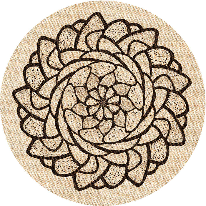 Square Patterned Light Brown Rug, pat1979org