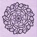 Round Patterned Purple Flower Purple Rug, pat1979pur