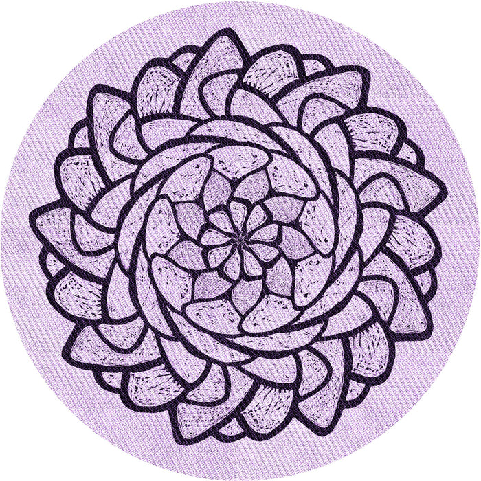 Square Machine Washable Transitional Purple Flower Purple Rug in a Living Room, wshpat1979pur