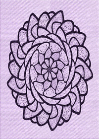 Machine Washable Transitional Purple Flower Purple Rug, wshpat1979pur