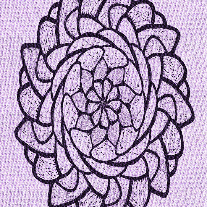 Machine Washable Transitional Purple Flower Purple Rug, wshpat1979pur