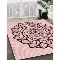 Patterned Light Rose Pink Rug, pat1979rd