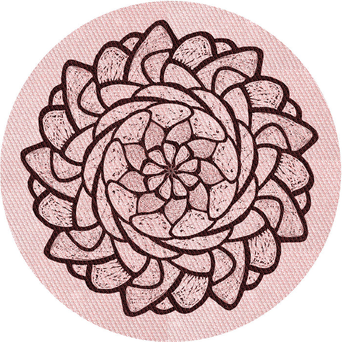 Square Patterned Light Rose Pink Rug, pat1979rd