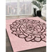 Patterned Light Rose Pink Rug in Family Room, pat1979rd