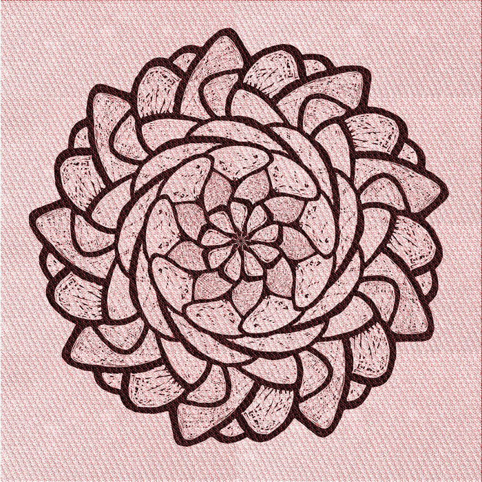 Round Patterned Light Rose Pink Rug, pat1979rd