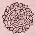Round Patterned Light Rose Pink Rug, pat1979rd