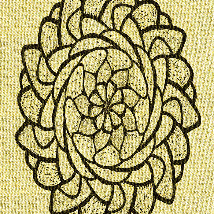 Patterned Mustard Yellow Rug, pat1979yw