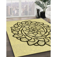 Patterned Mustard Yellow Rug, pat1979yw