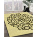 Machine Washable Transitional Mustard Yellow Rug in a Family Room, wshpat1979yw