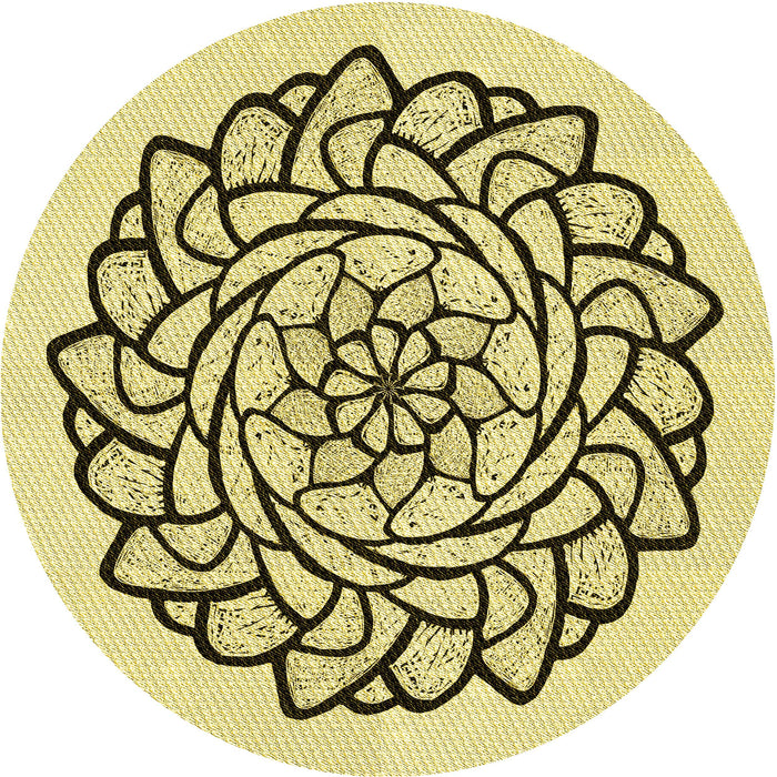 Square Patterned Mustard Yellow Rug, pat1979yw