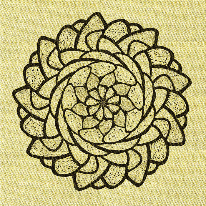 Round Machine Washable Transitional Mustard Yellow Rug, wshpat1979yw