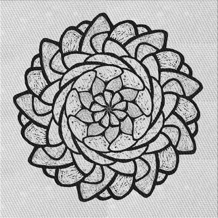 Square Patterned Off-White Novelty Rug, pat1979