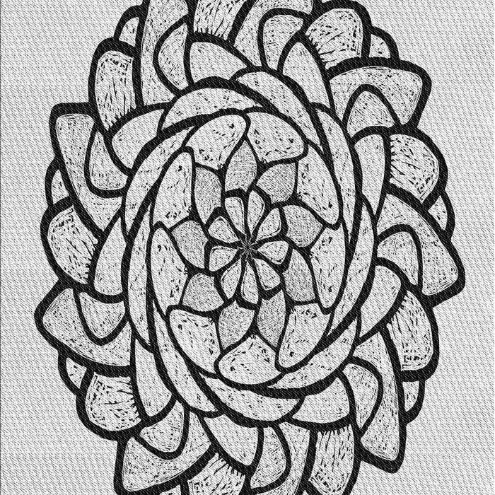 Patterned Off-White Novelty Rug, pat1979