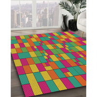 Patterned Green Modern Rug, pat197