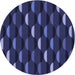 Square Patterned Night Blue Rug, pat198blu