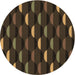 Square Patterned Oak Brown Rug, pat198brn