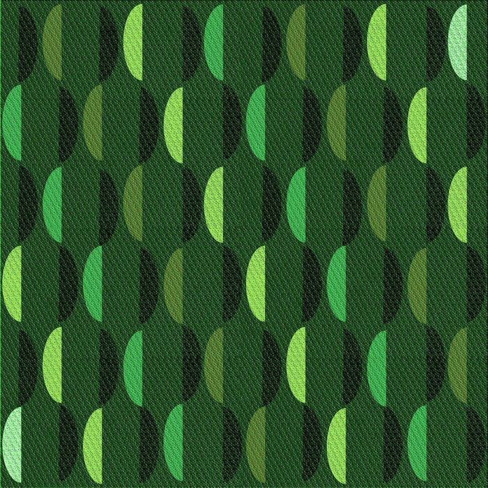 Round Patterned Dark Forest Green Rug, pat198grn