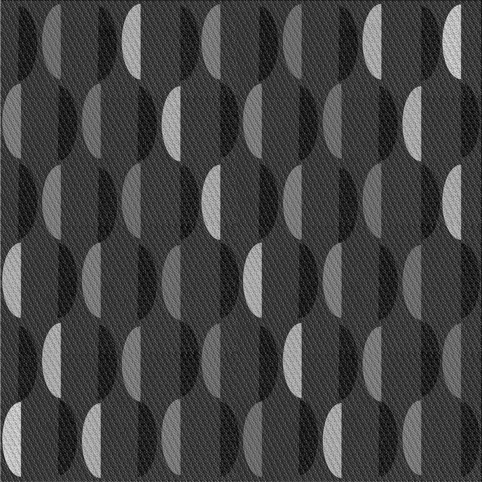 Round Patterned Ash Gray Rug, pat198gry