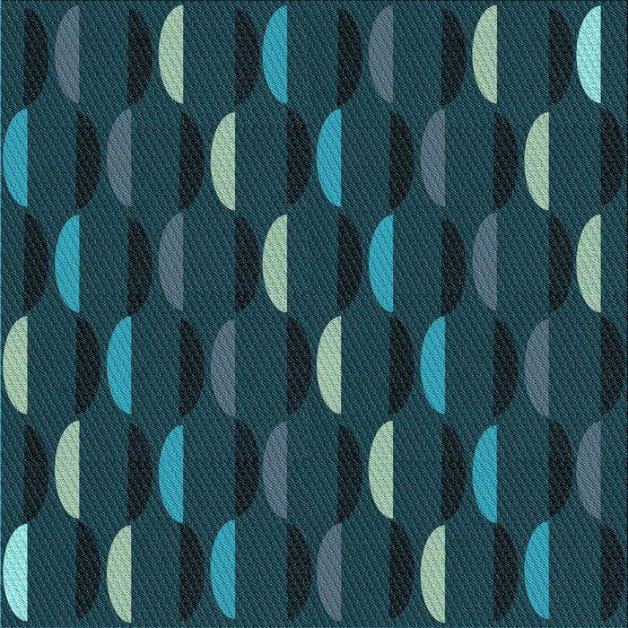 Round Machine Washable Transitional Dark Cyan Green Rug, wshpat198lblu