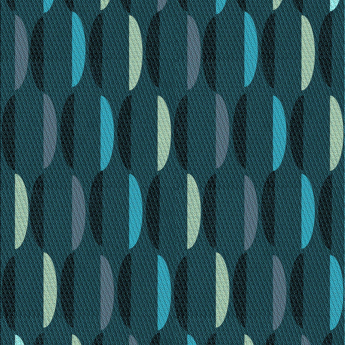 Patterned Dark Cyan Green Rug, pat198lblu