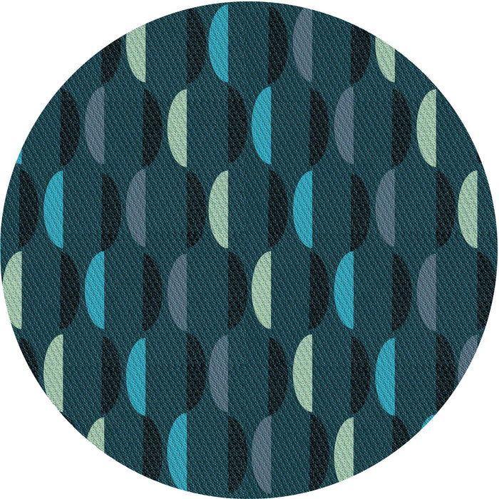 Square Patterned Dark Cyan Green Rug, pat198lblu