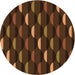 Square Patterned Mahogany Brown Rug, pat198org