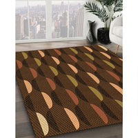 Patterned Mahogany Brown Rug, pat198org