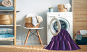 Machine Washable Transitional Dark Purple Rug in a Washing Machine, wshpat198pur