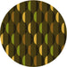 Square Machine Washable Transitional Dark Yellow Green Rug in a Living Room, wshpat198yw