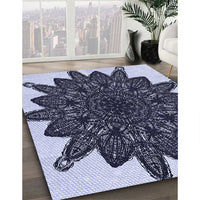 Patterned Night Blue Rug, pat1980blu